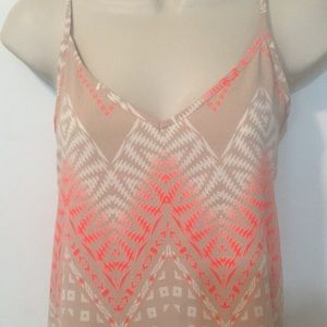 Flowy tank cami geometric pattern Criscross back
